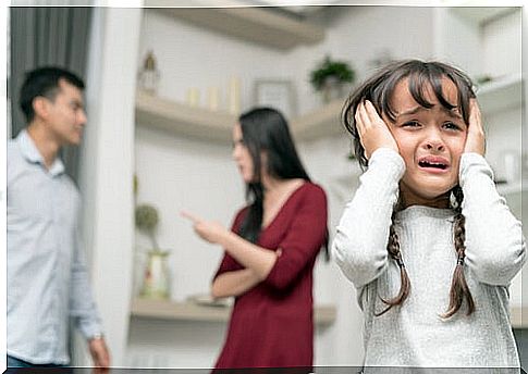 arguing in front of the children