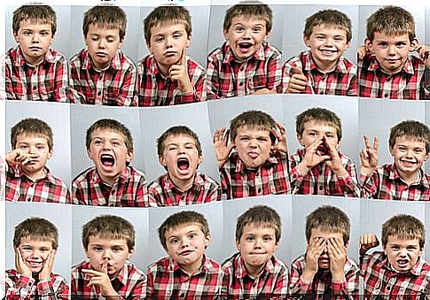 Child showing different emotions