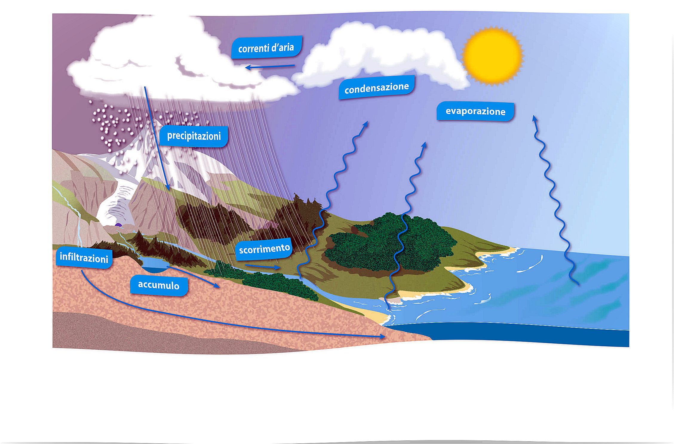 Spiegare il ciclo dell'acqua ai bambini