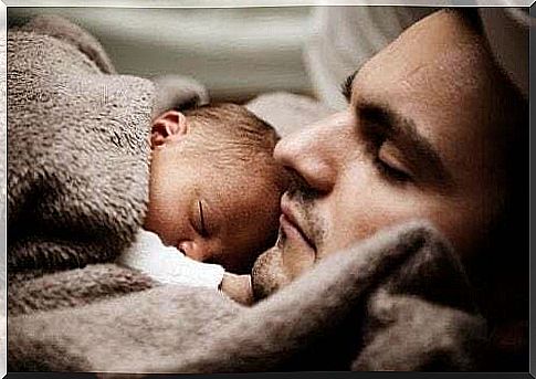 Long-distance parenthood: father sleeps with his son