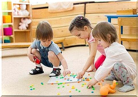 Kindergarten children playing