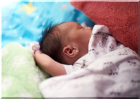 Newborn baby girl sleeps