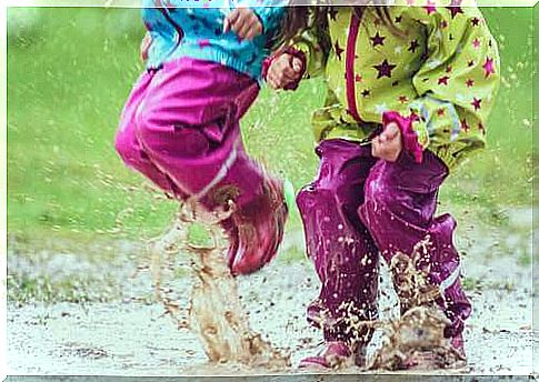 Children playing in the mud